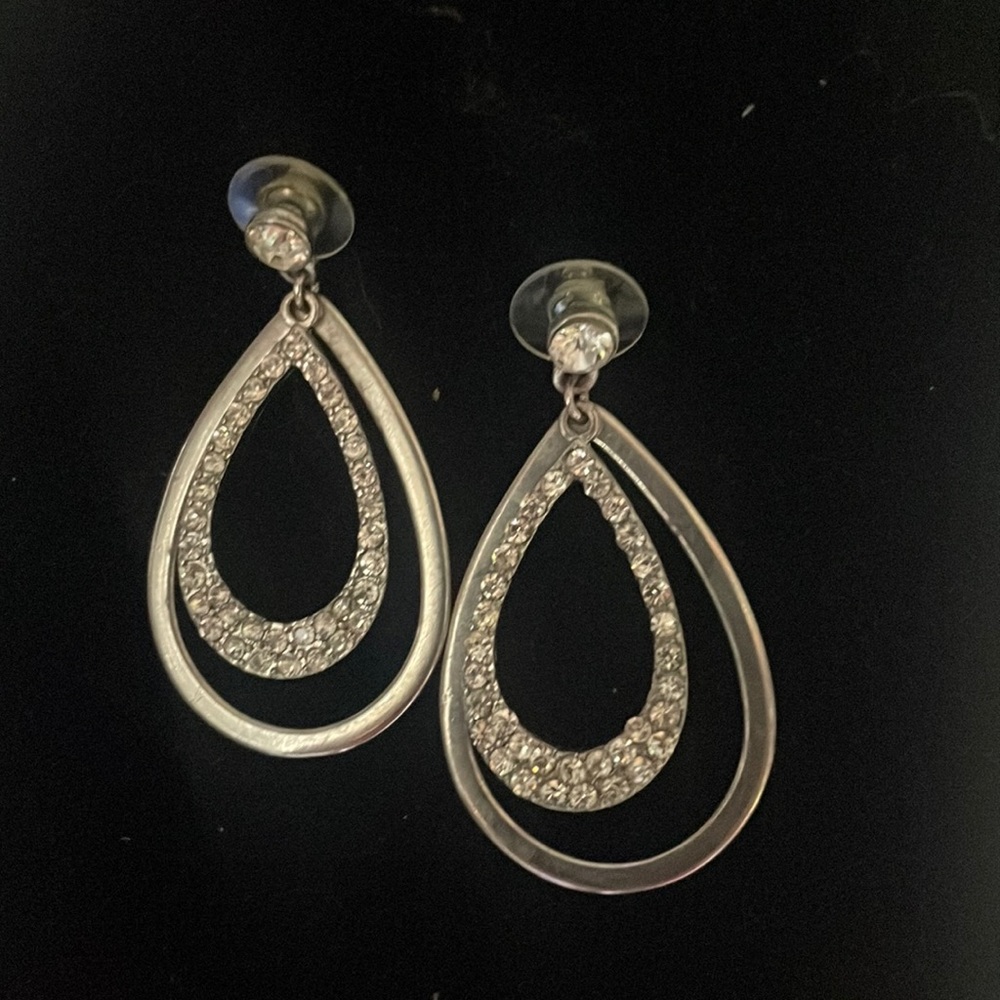 Silver pierced earrings -costume